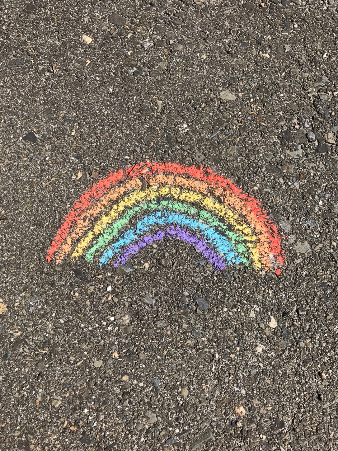 Rainbow drawing on the street